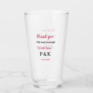 Mit Liebe fügt Paar Name Buchstabe Danke fügt Datu Glas