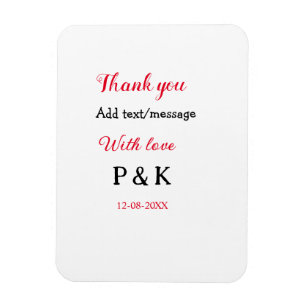 Mit Liebe fügt Paar Namen Buchstaben hinzu danke f Magnet