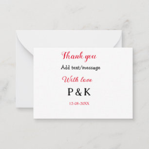 Mit Liebe fügt Paar Namen Buchstaben hinzu danke f Mitteilungskarte