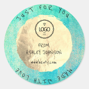 Mit Liebe für den Namen Ocean Logo Gold  Runder Aufkleber