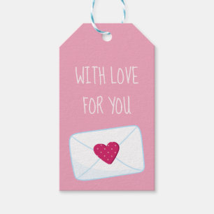 Mit Liebe für Dich Valentinstag Brief Herz Geschenkanhänger