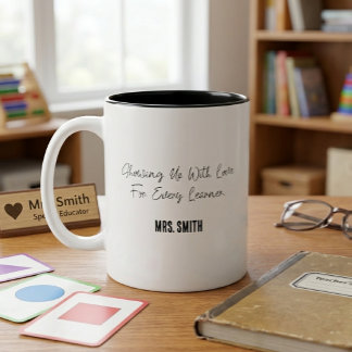 Mit Liebe für jeden Lernenden Sonderpädagogik Zweifarbige Tasse