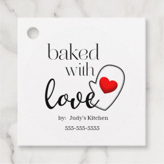 Mit Liebe Gebacken Aufkleber Geschenkanhänger