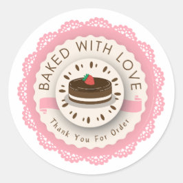 Mit Liebe Gebacken Danke Für Ihre Bestellung Runde Runder Aufkleber