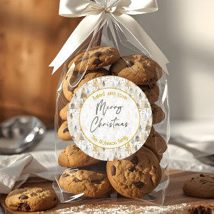 Mit Liebe Gebacken Frohe Weihnachten Neutrale Bäum Runder Aufkleber