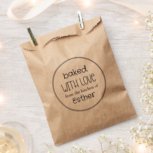 Mit Liebe gebacken Kraft Geschenktütchen (Ausgeschnitten)