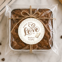 Mit Liebe Gebacken Neutral Gingham Personalisiert