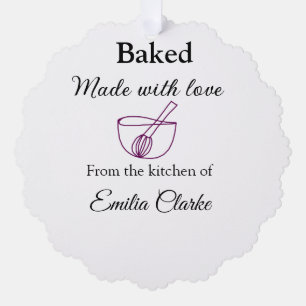 Mit Liebe gebackene Bäckerei Geschäft Namen Textur Ornament Karte