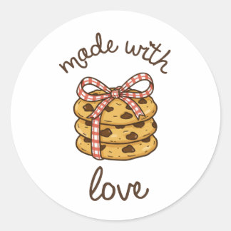 Mit Liebe Gebackene Cookie-Bäckerei-Etikett-Aufkle Runder Aufkleber