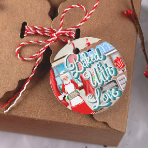Mit Liebe gebackene Mrs. Claus Kekse Geschenkanhänger