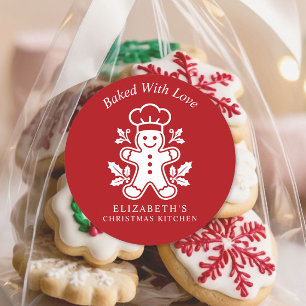 Mit Liebe Gebackene Weihnachtsküche Runder Aufkleber