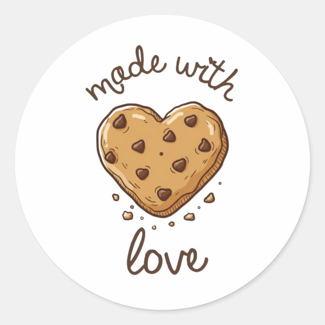 Mit Liebe Gebackenes Cookie Etikett Aufkleber | Se (Vorderseite)