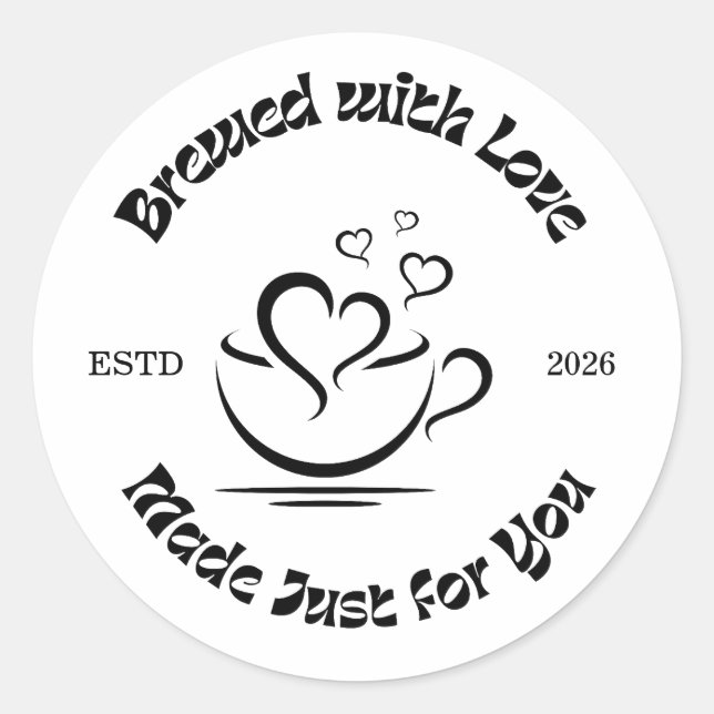 Mit Liebe Gebraut Für Dich Aufkleber (Vorderseite)