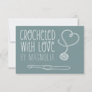 Mit Liebe gehäkelt Handmade   Mitteilungskarte