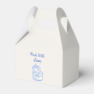 Mit Liebe Gemacht Blau-Weiße Hochzeitsgunst Geschenkschachtel