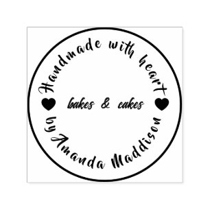 Mit Liebe gemacht Moderne Herz Handgemachte Bäck Permastempel
