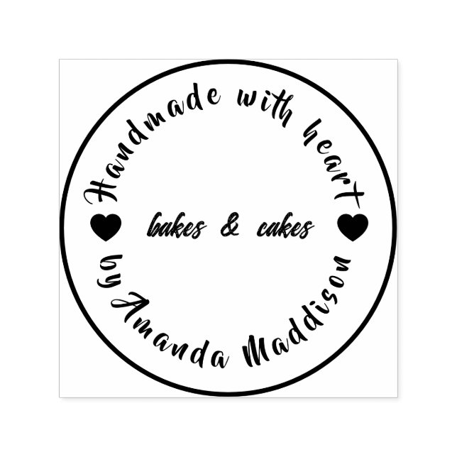 Mit Liebe gemacht | Modernes Herz für selbstgeback Permastempel (Design)