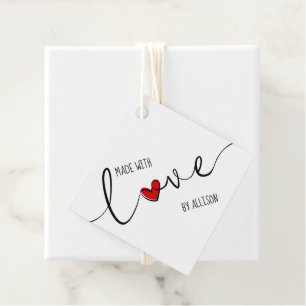 Mit Liebe gemacht Red Heart handgeschriebene Gesch Geschenkanhänger
