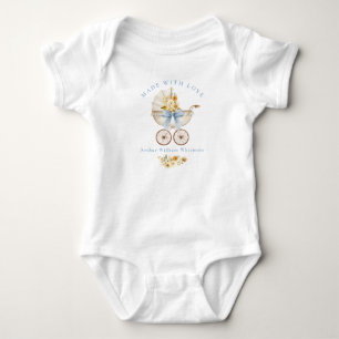 Mit Liebe Gemachter Blauer Baby-Body im Vintage-Ki Baby Strampler
