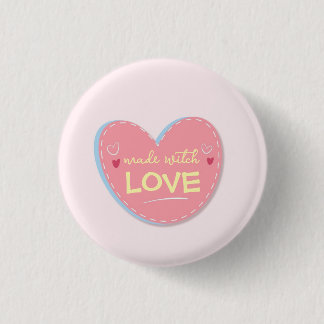 Mit Liebe Gemachter Button Cute Pink Herz Liebe Ab