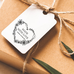 Mit Liebe Gemachter Floraler Herz Kranz Personalis Gummistempel