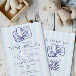 Mit Liebe gepackte Sardinen in Dosen Baby Shower Einladung
