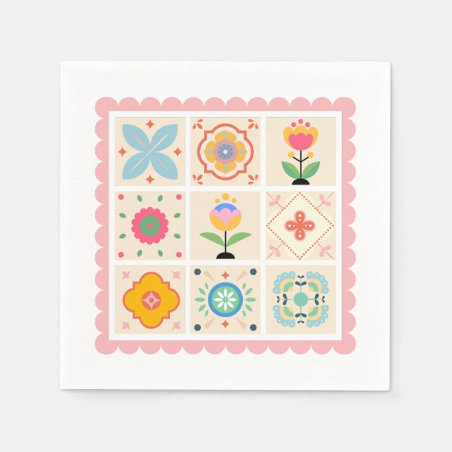 Mit Liebe Gewickelt Baby Shower Serviette (Vorderseite)