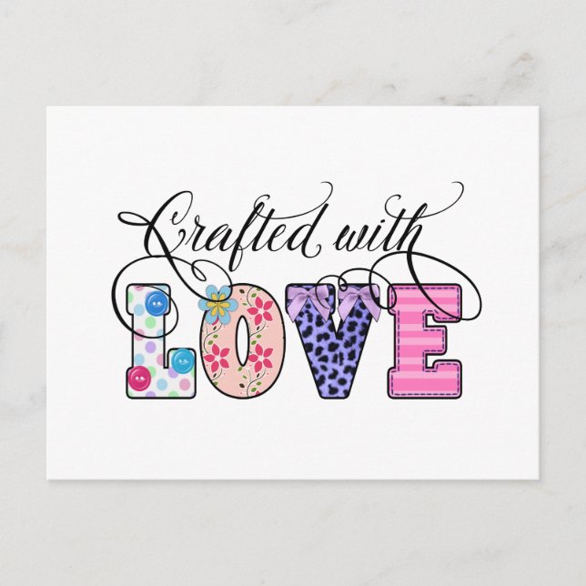 Mit Liebe Hergestellt Black Script ID193 Postkarte (Vorderseite)