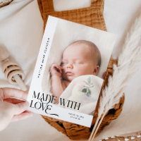 Mit Liebe Hergestelltes Weißes Foto Geburt