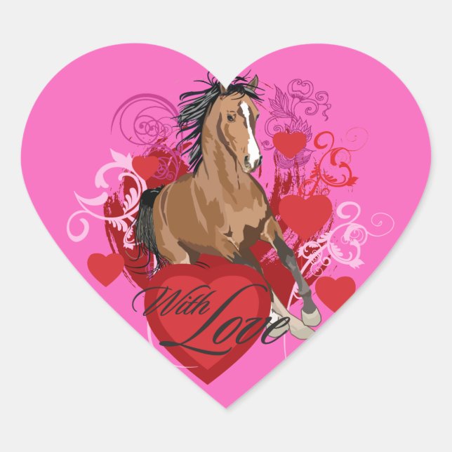 mit Liebe Herz-Aufkleber (Vorderseite)