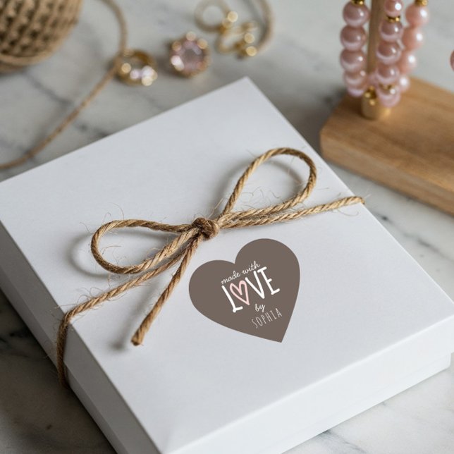 Mit Liebe Herzform Herz-Aufkleber (Made With Love Heart Shape Custom Heart Sticker)