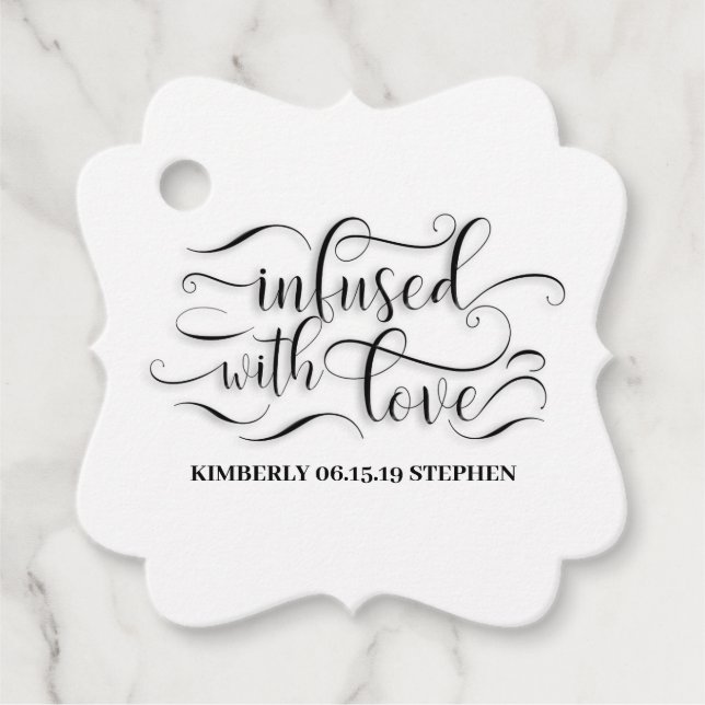 mit Liebe-Hochzeit infiziert Geschenkanhänger (Vorderseite)