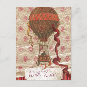 Mit Liebe Hot Air Ballon Postkarte