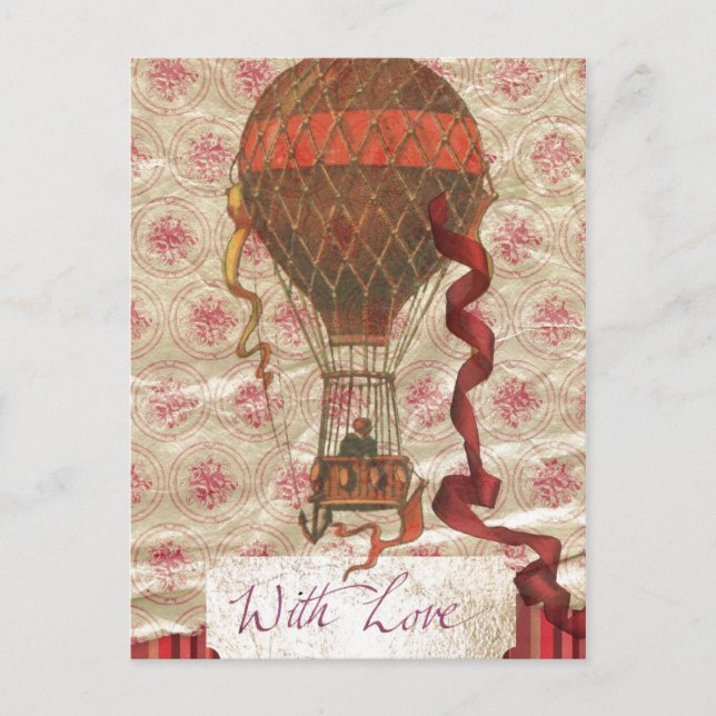 Mit Liebe Hot Air Ballon Postkarte (Vorderseite)