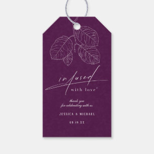 Mit Liebe Kalligraphie-Pflaumenspalte infiziert Geschenkanhänger