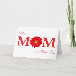 Mit Liebe Mama am Muttertag Gerbera Daisy Blume Karte