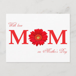 Mit Liebe Mama am Muttertag Gerbera Daisy Blume Postkarte