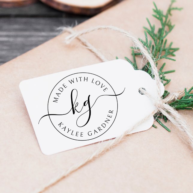 Mit Liebe Mit Monogramm gemacht Gummistempel (Von Creator hochgeladen)