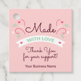Mit Liebe Modern Pink Gefallen Tags 4 Geschenkanhänger