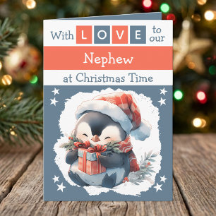 Mit Liebe Neffe Pinguin grau Weihnachten
