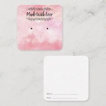 Mit Liebe-Ohrkarte, Wasserfarbenherzen