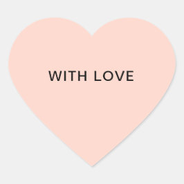 Mit Liebe Pastel Rosa Stilvoll Minimalistisch Hübs Herz-Aufkleber