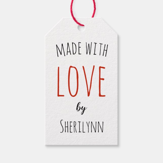 Mit Liebe Personalisiert Kraft Geschenkanhänger (Vorderseite)