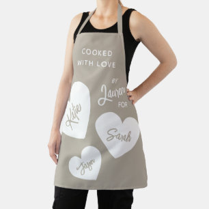 Mit Liebe Personalisierte Flüsternbeige gekocht Schürze