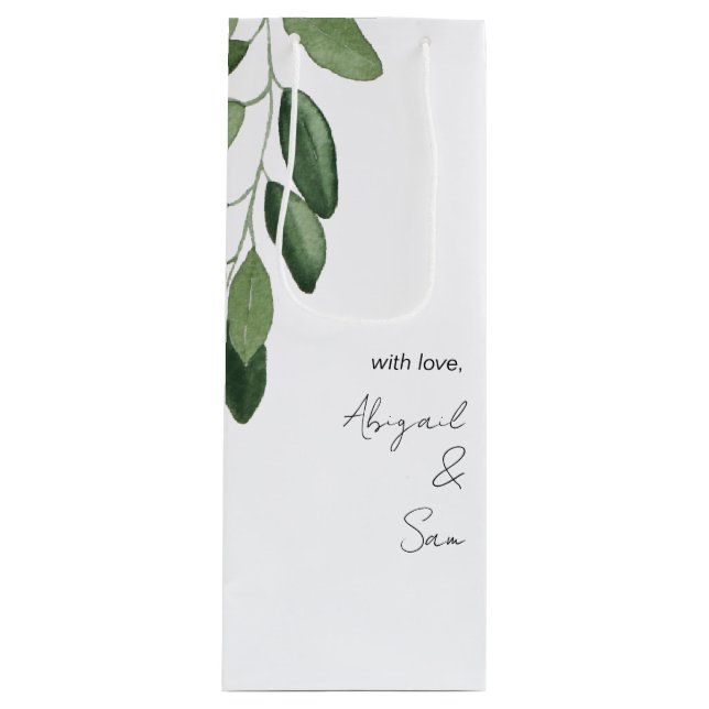 Mit Liebe Personalisierte Namen Hochzeit Geschenktüte Für Weinflaschen (Vorderseite)