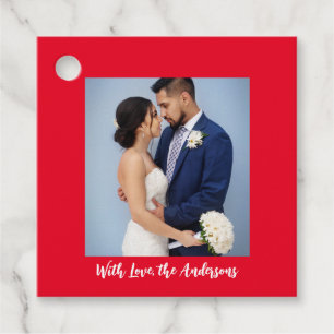 Mit Liebe Personalisiertes Foto Square Geschenkanhänger