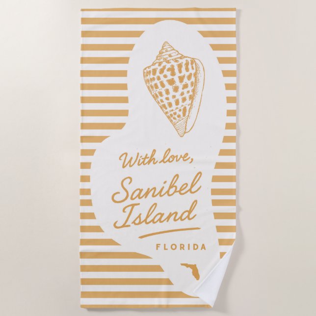 Mit Liebe Sanibel Island Junonia Strandtuch (Vorderseite)