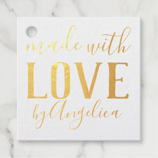 Mit Liebe Script Personalisiert Geschenkanhänger (Vorderseite)