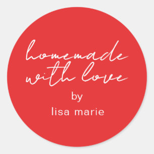 Mit Liebe selbstgemacht Personalisiertes Geschenk  Runder Aufkleber