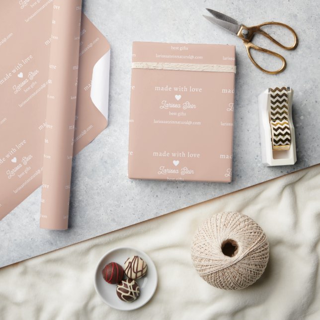 Mit Liebe Signature überall Dusty Rose Geschenkpapier (Kunsthandwerk)